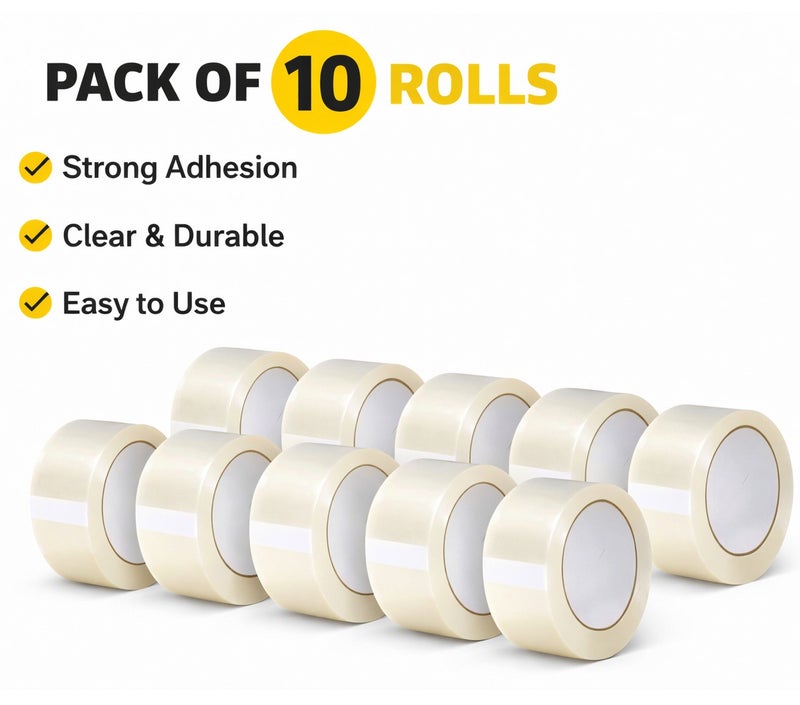 Mthalia Clear Packing Tape 2” x 50 Yards Heavy Duty Strong Adhesive – 10 Rolls - Image 1